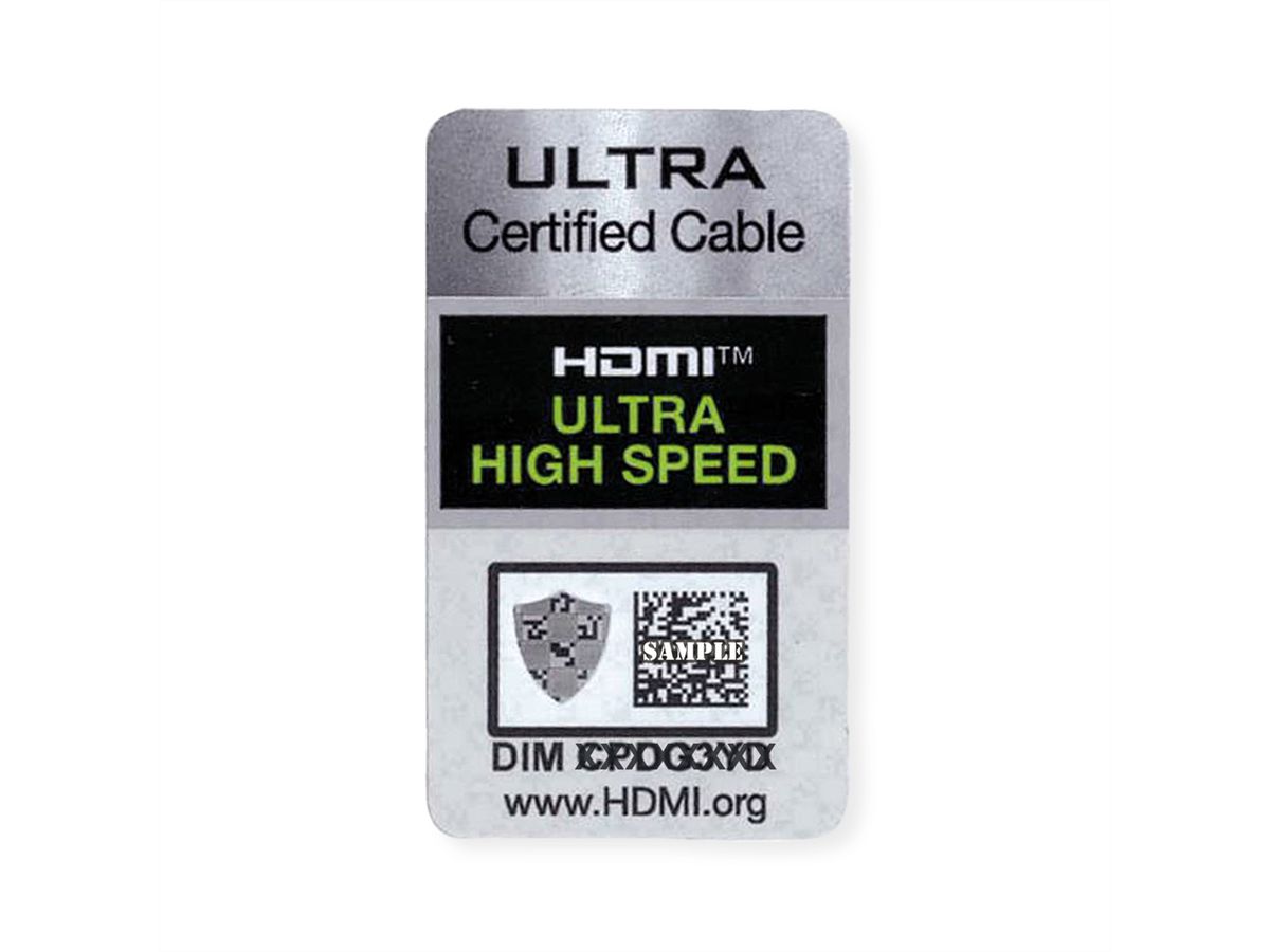 ROLINE ATC 8K HDMI Ultra HD Kabel met Ethernet, M/M, zwart, 1 m