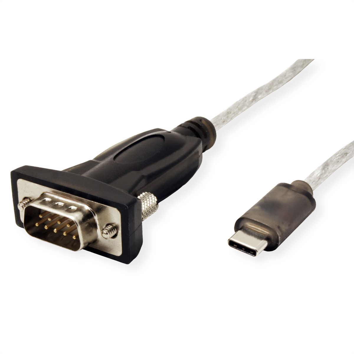 ROLINE USB Seriële Converter kabel, type C RS232 , zwart, 1,8 m