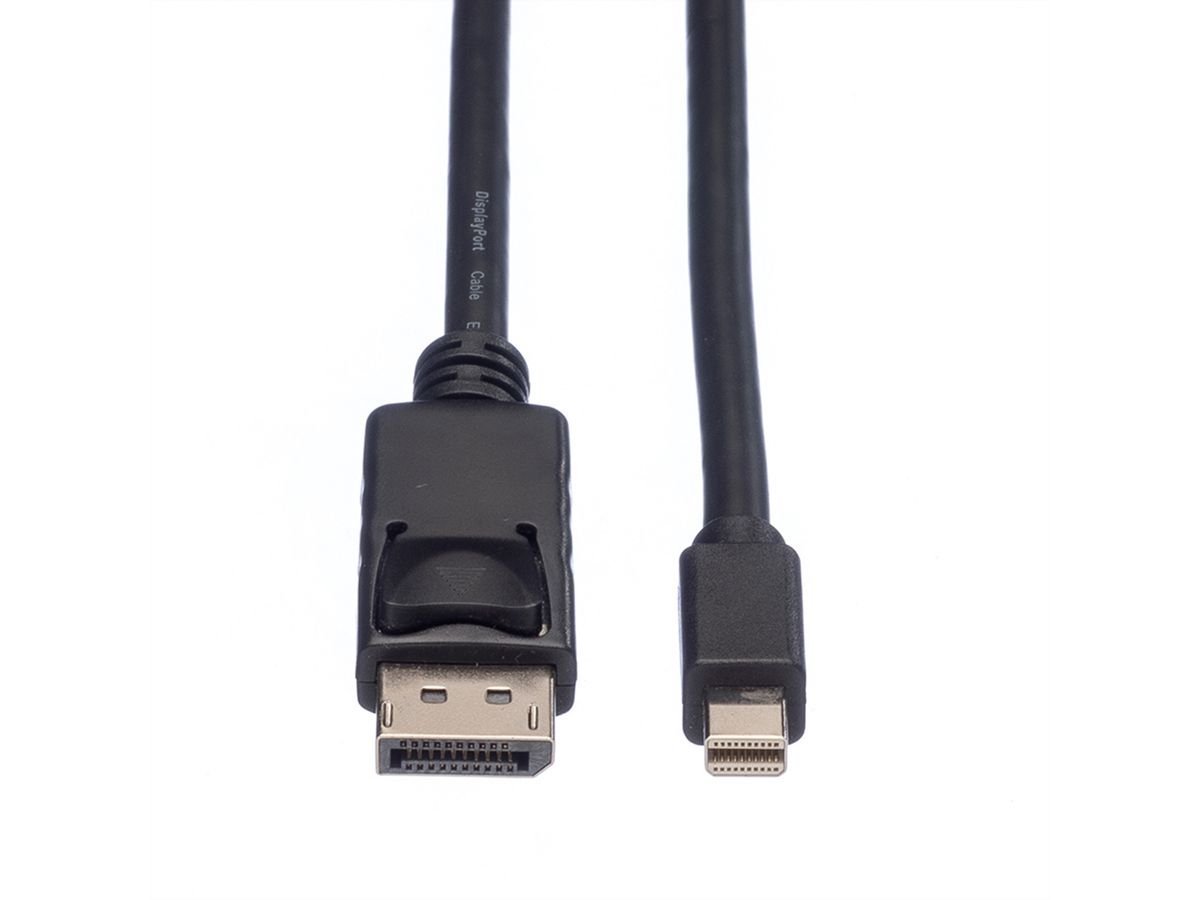 ROLINE GREEN DisplayPort kabel, DP Male - Mini DP Male, TPE, zwart, 5 m