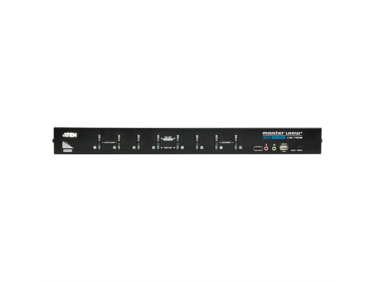 ATEN CS1768 KVM Switch DVI, USB, Audio, 8-Poorts