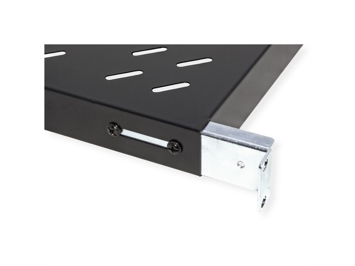 VALUE 19"-plank 1HE in diepte verstelbaar, 440 x 568 mm, 50 kg draagvermogen