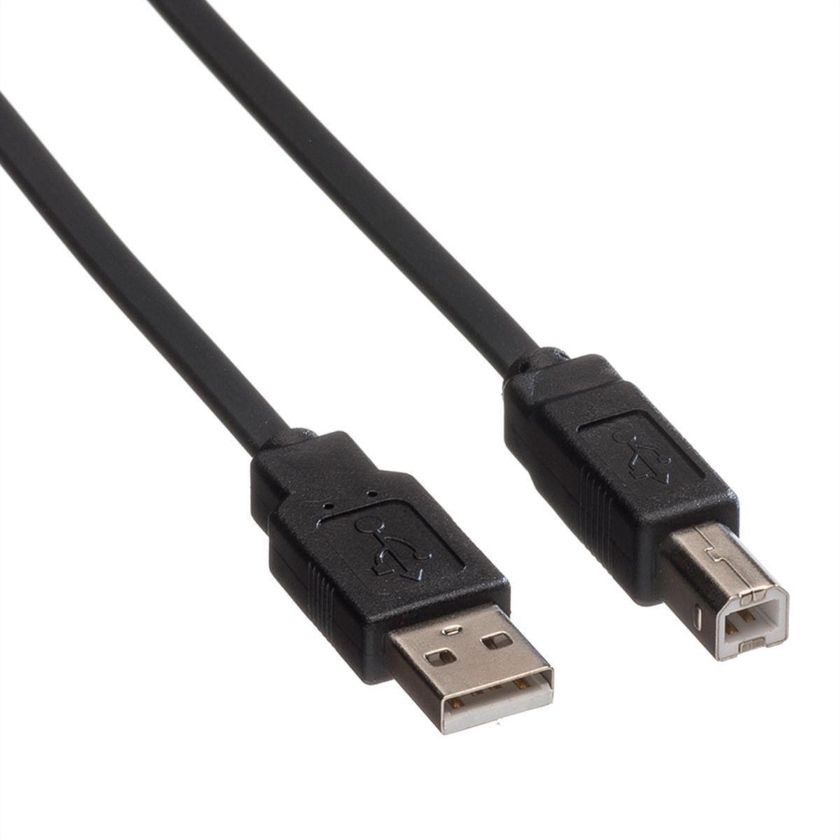 ROLINE Notebook-USB 2.0 plattekabel, type A-B, zwart, 1,8 m