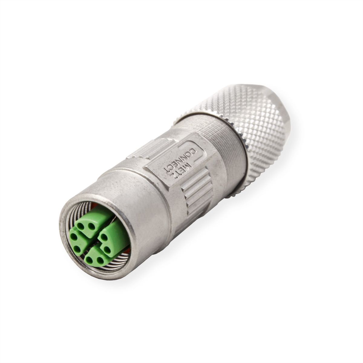 METZ CONNECT M12 Buchse IP67 gerade geschirmt, X-kodiert, Cat.6A