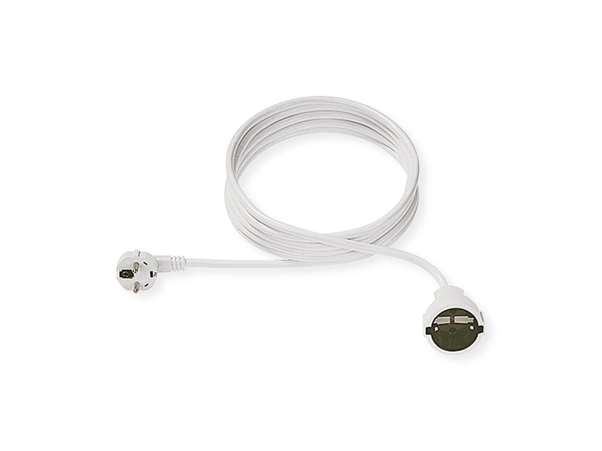 BACHMANN extension cable with earthing contact, 230VAC, white, 5 m