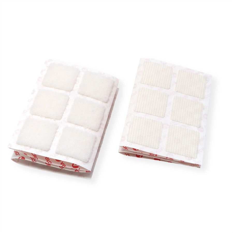 VELCRO® zelfklevende klittenband met haken en lussen 25 mm x 25 mm x 24 sets wit