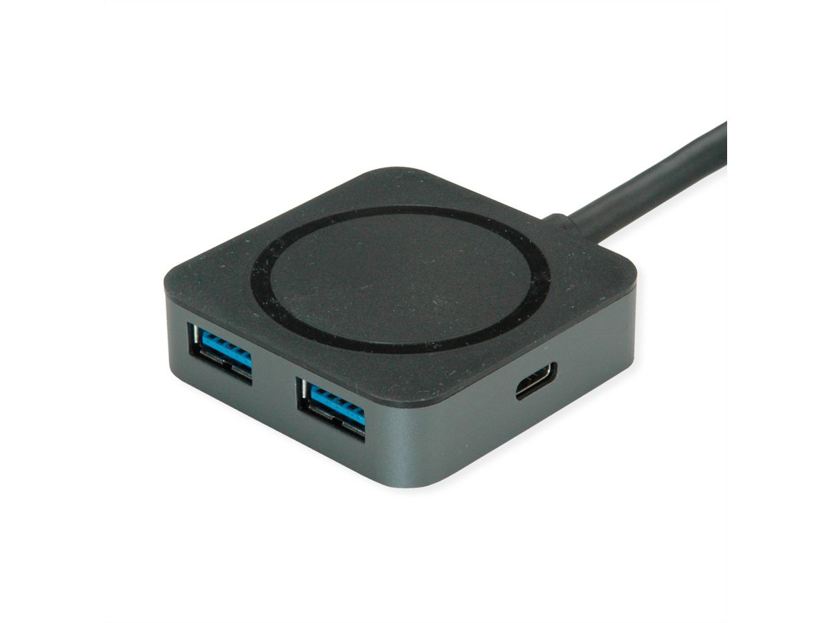 VALUE USB 3.2 Gen 2 Hub, 4 poorten (2x USB-A + 2x USB-C), met verlengkabel, 3 m