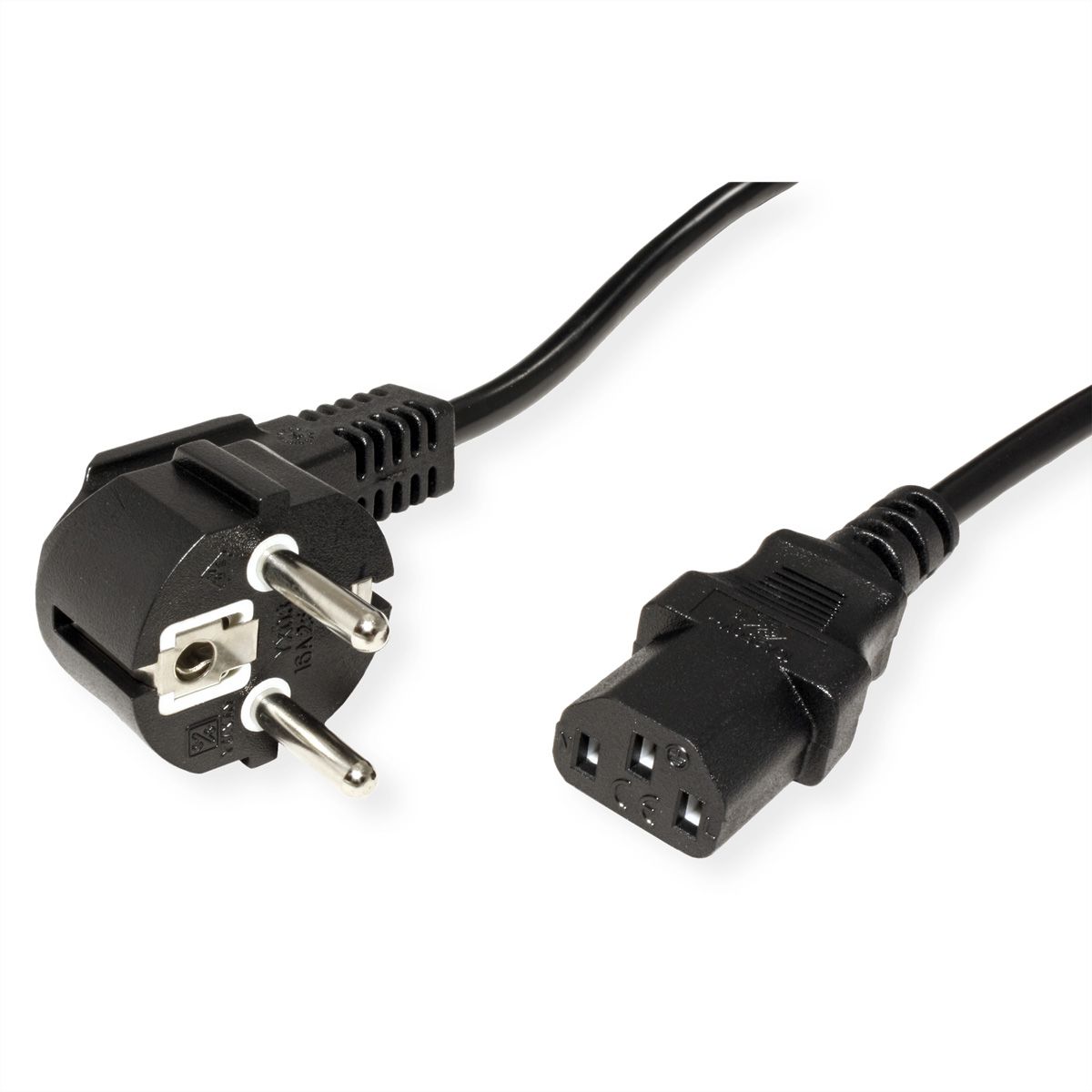 STANDARD Power Cable, straight IEC Conncector, black, 1.8 m