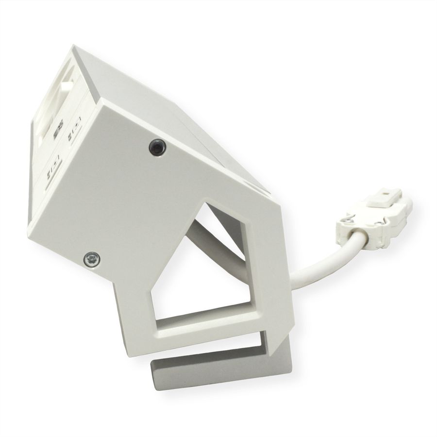 BACHMANN DESK2 ALU WHITE 2xUTE 1xUSB A/C 22W 1xswitch 0.2m
