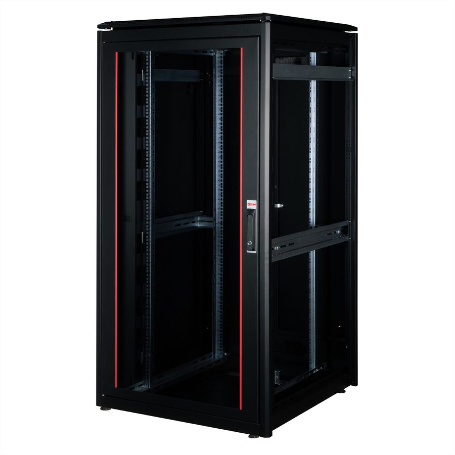 ROLINE 19-inch netwerkkast Pro 32 U , 800x800 BxD Glazen deur zwart