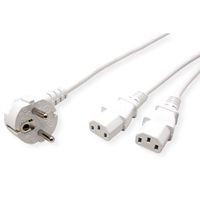 ROLINE Y stroomkabel, wit, 2 m