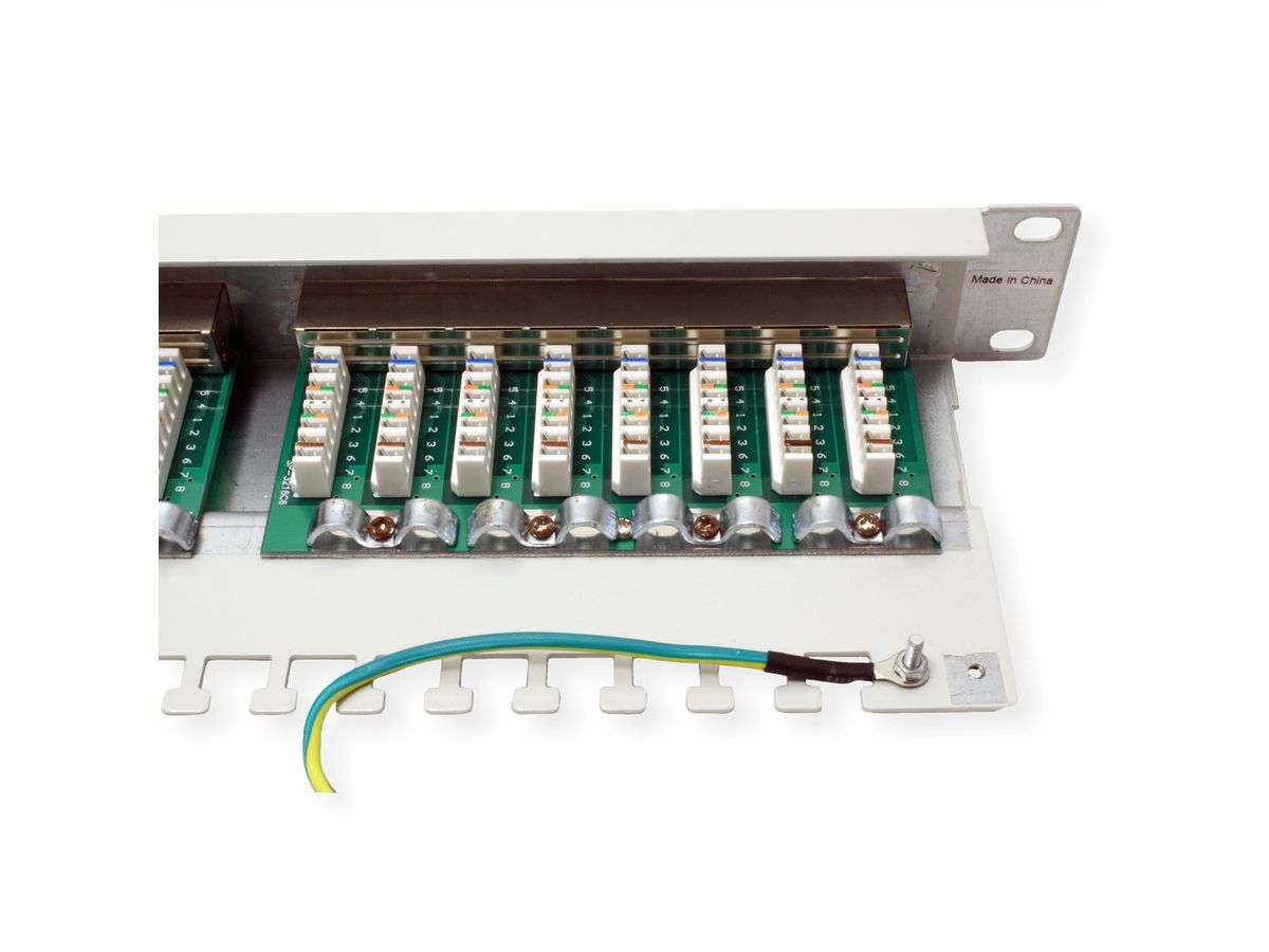 VALUE Cat.5e (Class D) 19"-Patchpanel, 24P, afgeschermd, grijs