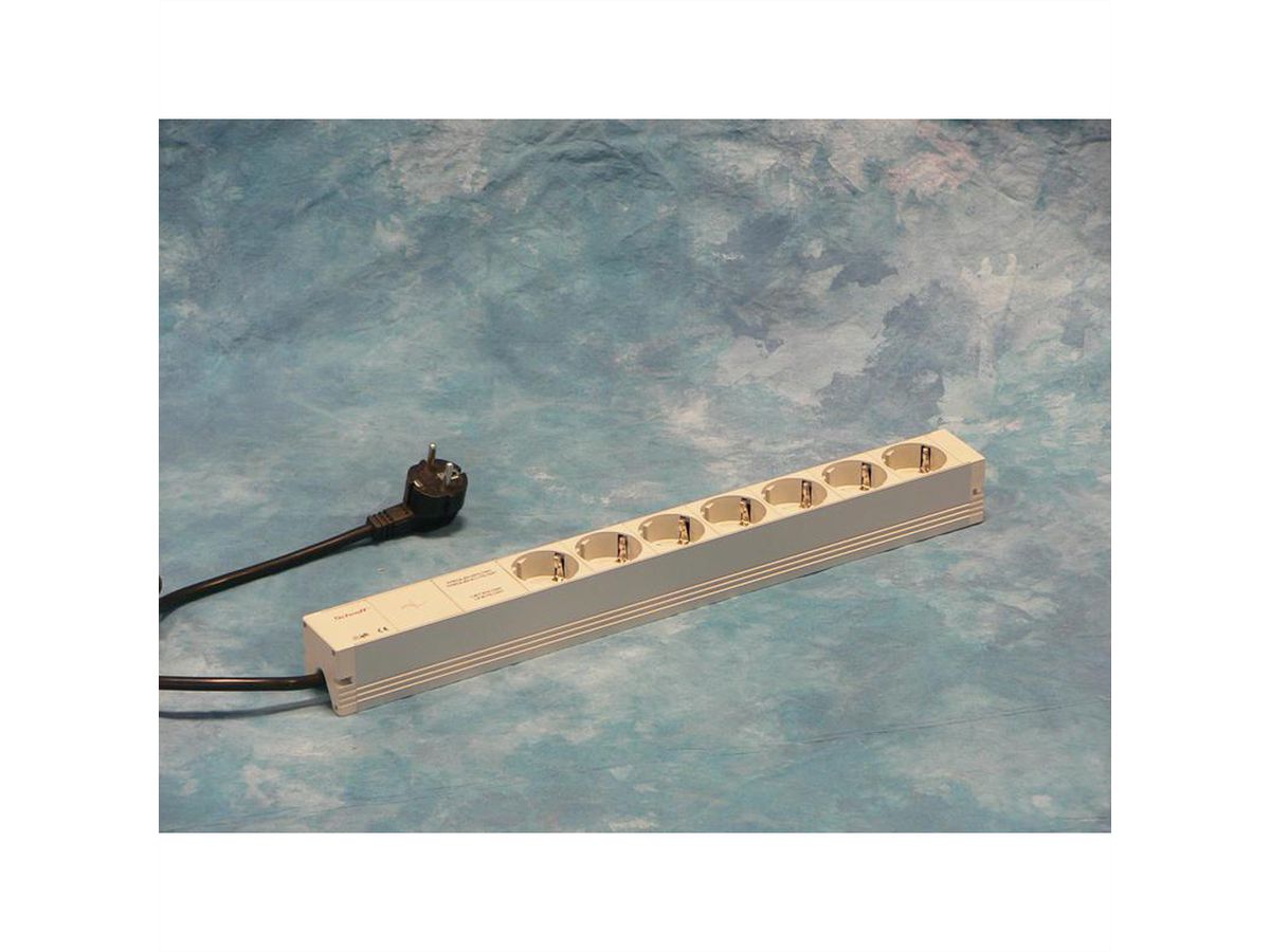 SCHROFF Socket Strip, SCHUKO, 7 Sockets, 19", With Mains Suppression Filter