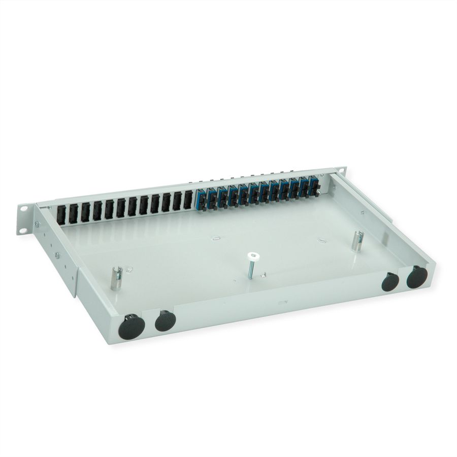 TELEGÄRTNER BASIS V LWL-Panel mit Kupplungen, 12x SC Duplex, blau, OS2