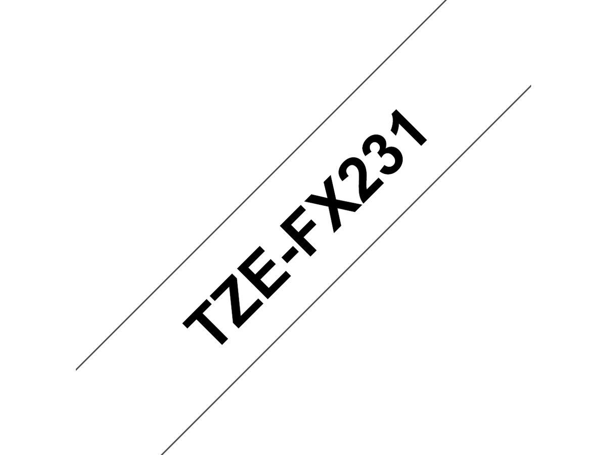 Brother TZE-FX231 labelprinter-tape Zwart op wit TZ
