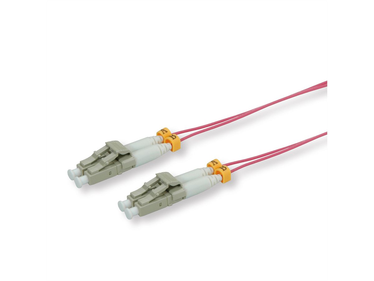 ROLINE FO SLIM Jumper Cable 50/125µm OM4, LSOH, LC/LC, OD 1.2mm, violet, 5 m
