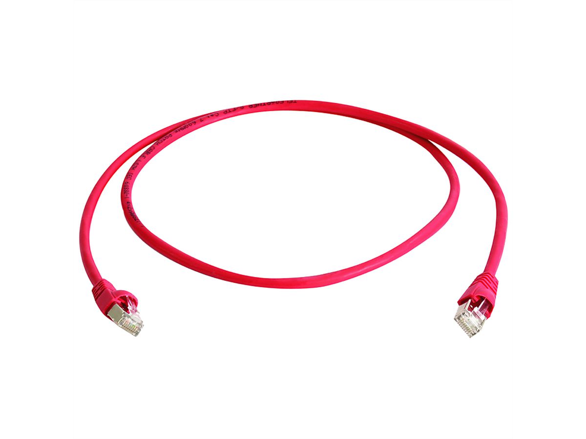 TELEGÄRTNER Patch Cable S/FTP Cat.6A 10/100/1000BT, crossover, red, 2 m
