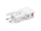 VALUE POCKET Travel Charger, EU/UK/US, 2x Ports (A+C), 25W