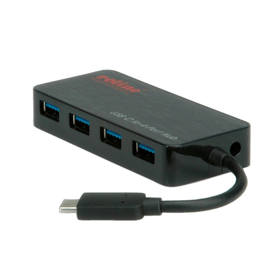 ROLINE USB 3.2 Gen 1 Hub, 4-voudig, type C aansluitkabel