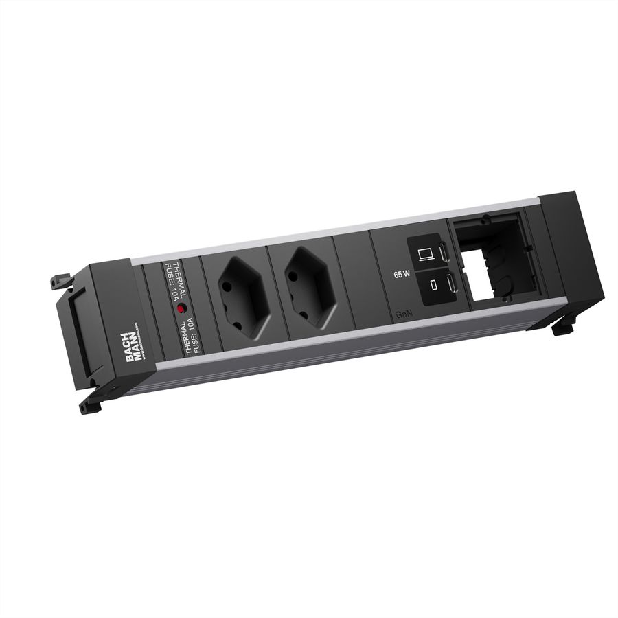 BACHMANN POWER FRAME ALU 2xT13 1xABD, 1xUSB C/C 65W Charger