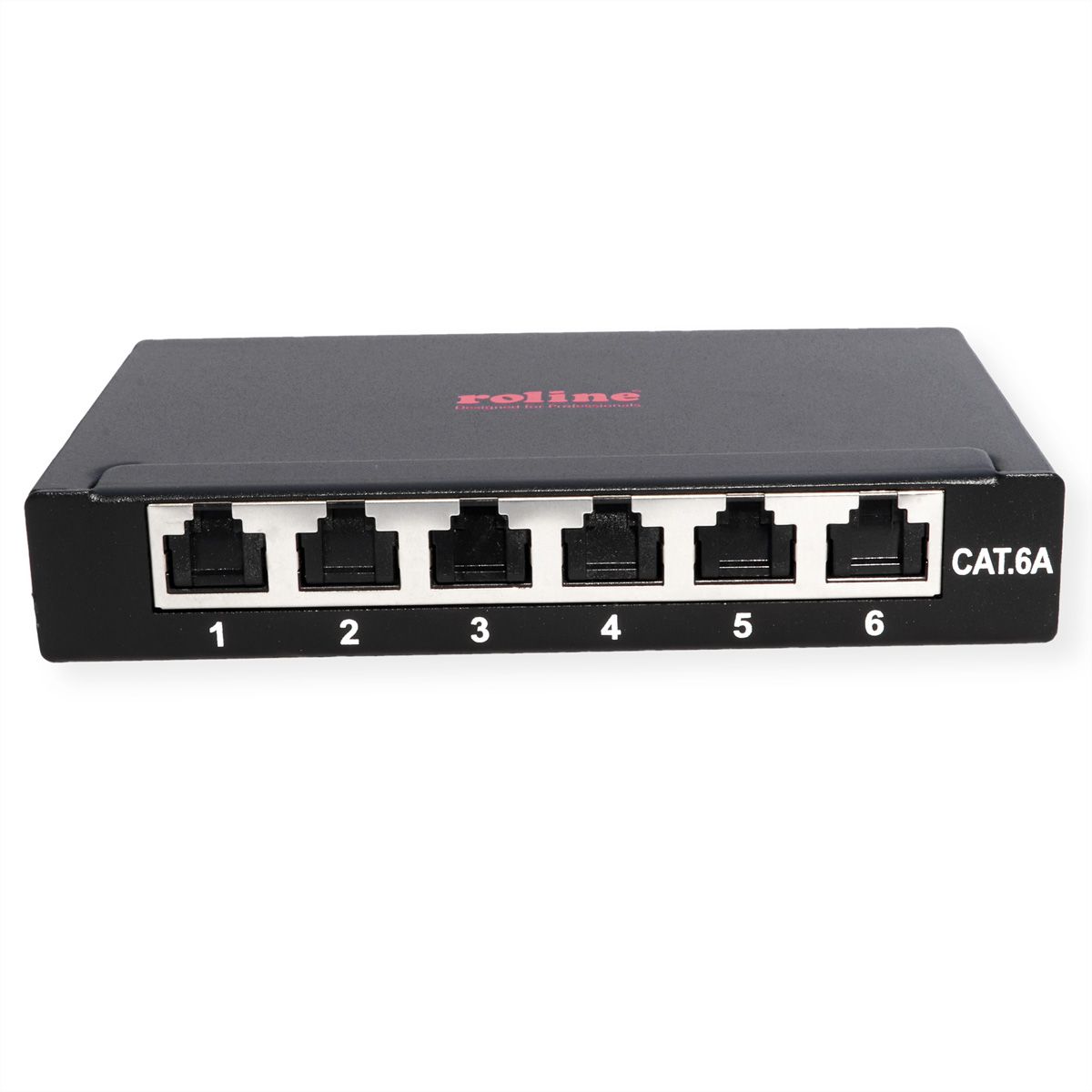 ROLINE Minipatchpaneel, Cat.6A/Cl.EA, 0,5U, 6x RJ45-poorten , afgeschermd, zwart