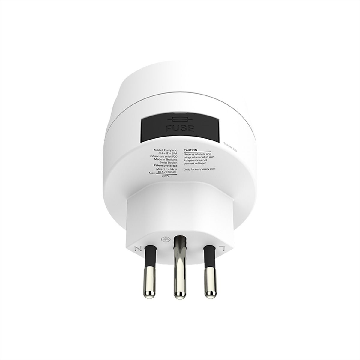 Skross Europe to Switzerland + Italy + Brazil Travel Adapter