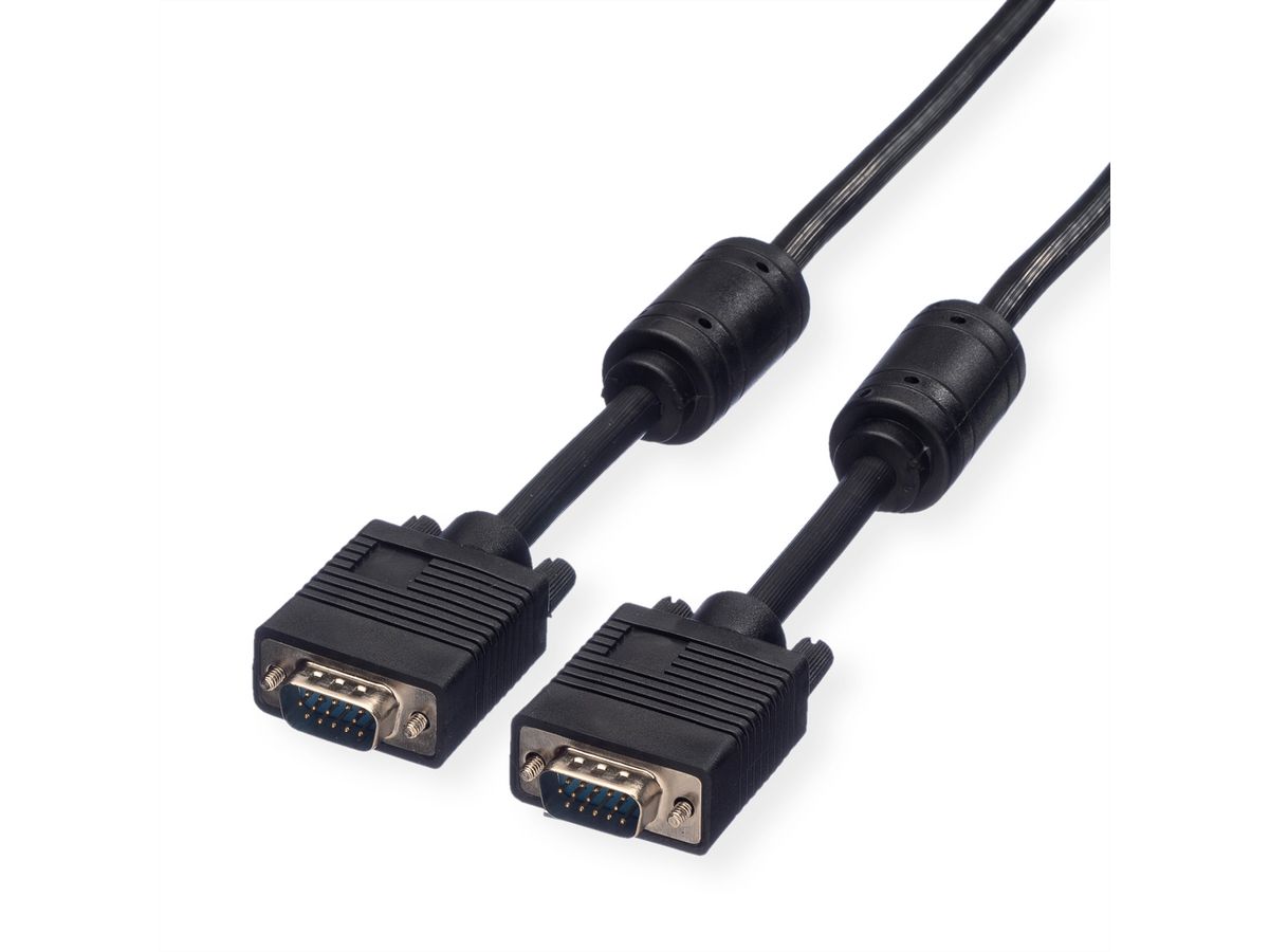 ROLINE SVGA Cable + Ferrite, HD15, M/M, 6 m