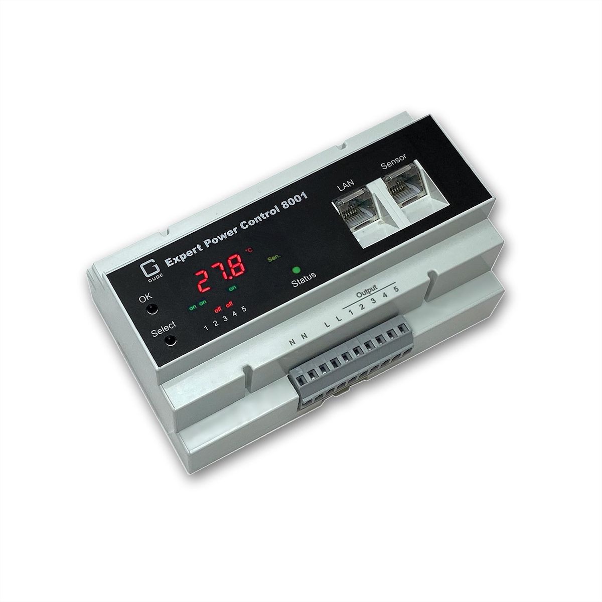 GUDE 8001-1 EPC NET 5x RelaisOut, 1x Sensorport, Messung, Hutschiene (DIN Rail)
