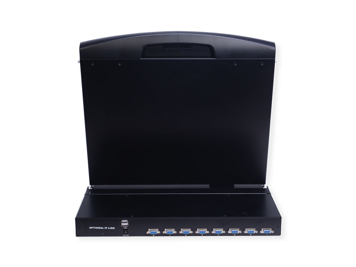 VALUE 19" KVM-switch, 8-poorts, 48 ​​cm (19") TFT (16:9), VGA, USB, toetsenbord Zwitsers (CH)