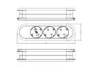 BACHMANN SMART 3xCEE7/3 black, 3x earthing contact