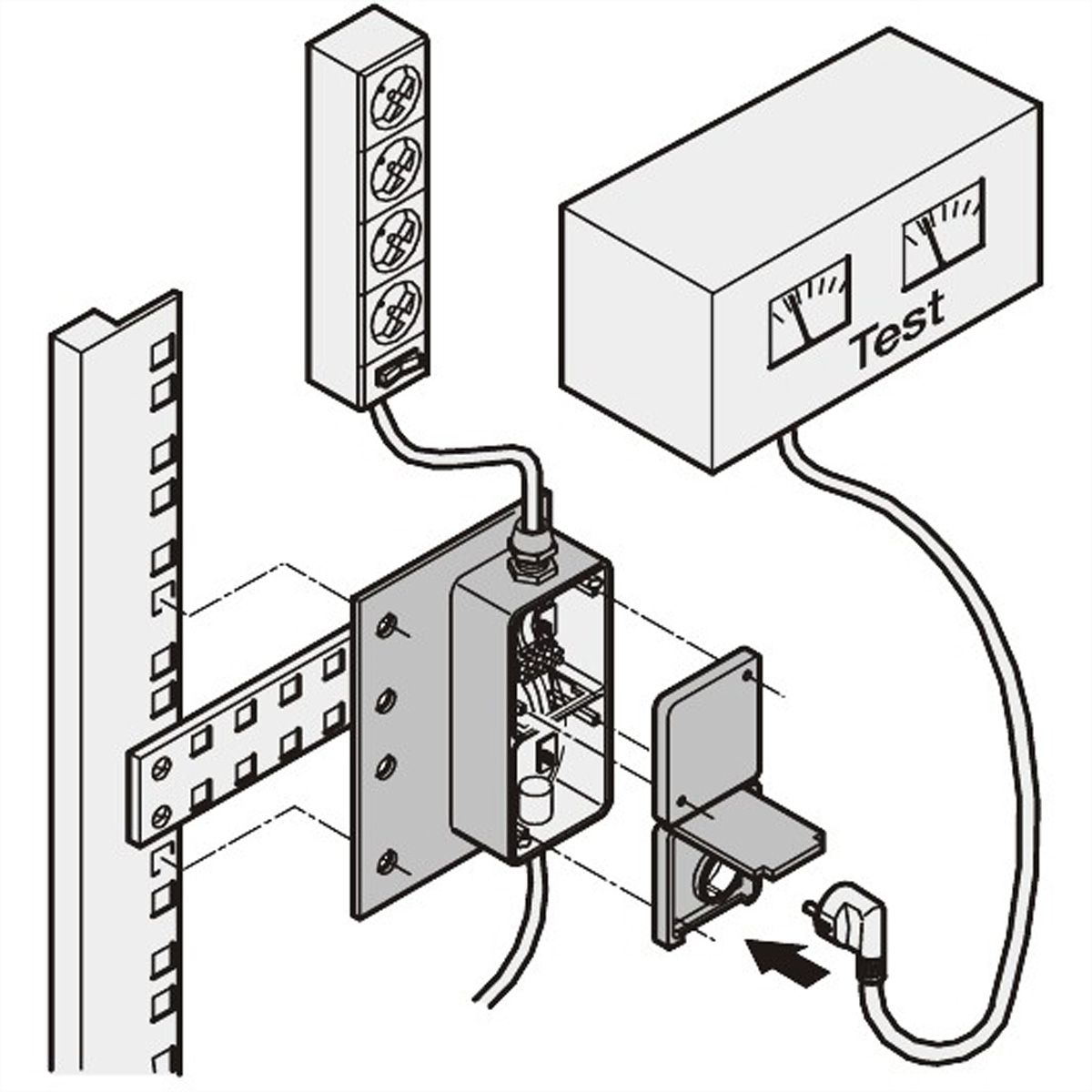 SCHROFF Distribution Box With Schuko/UTE Sockets