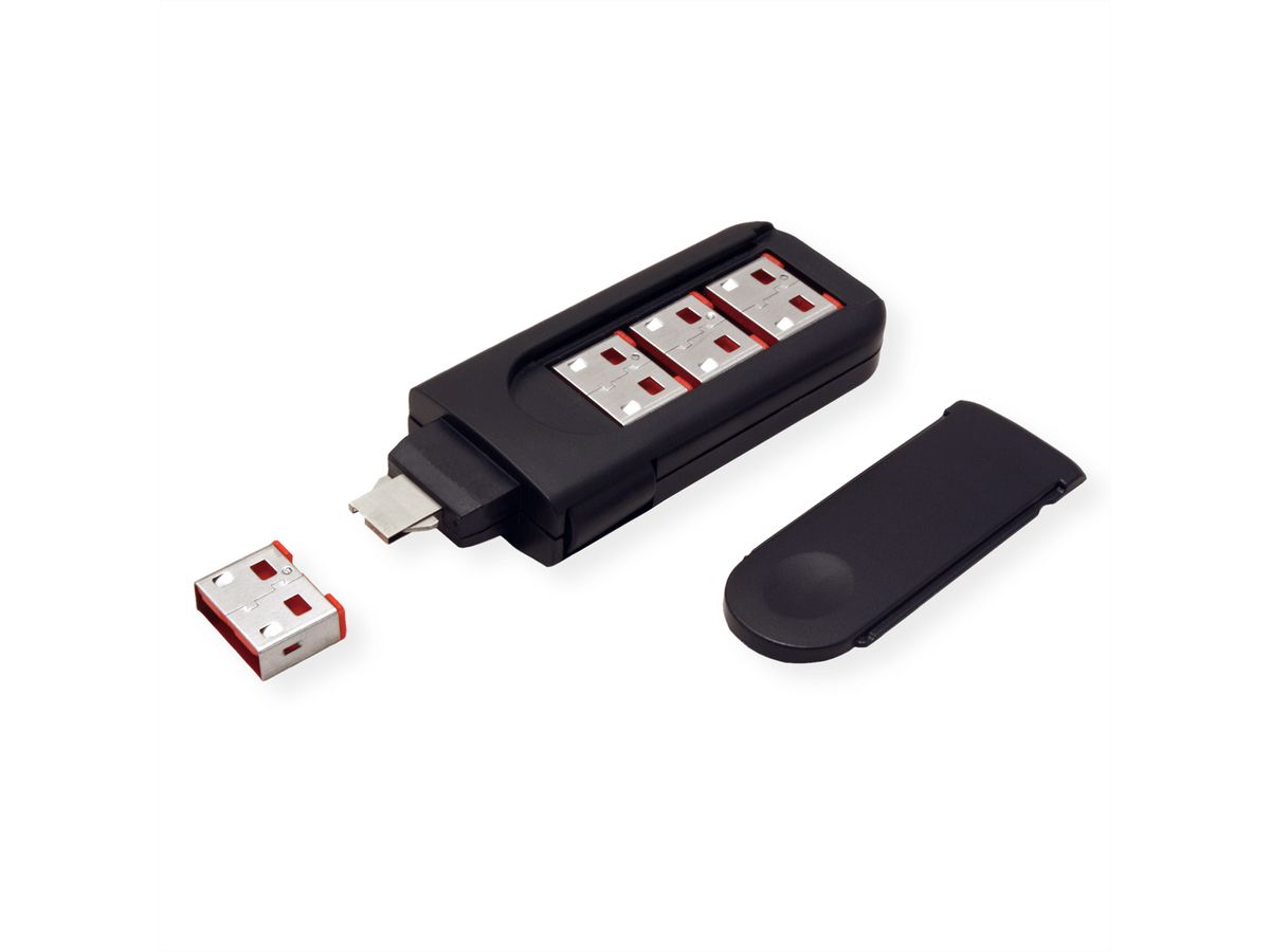 ROLINE USB Type A Port Blocker, 4x lock and 1x key