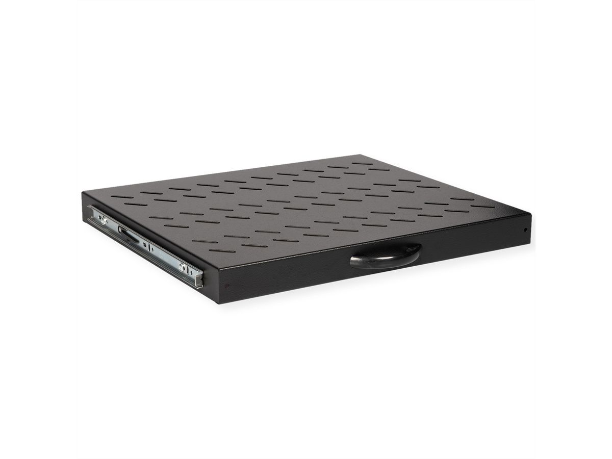 ROLINE 19-inch plank 1 U , Uitschuifbaar 350mm diep 25 kg zwart