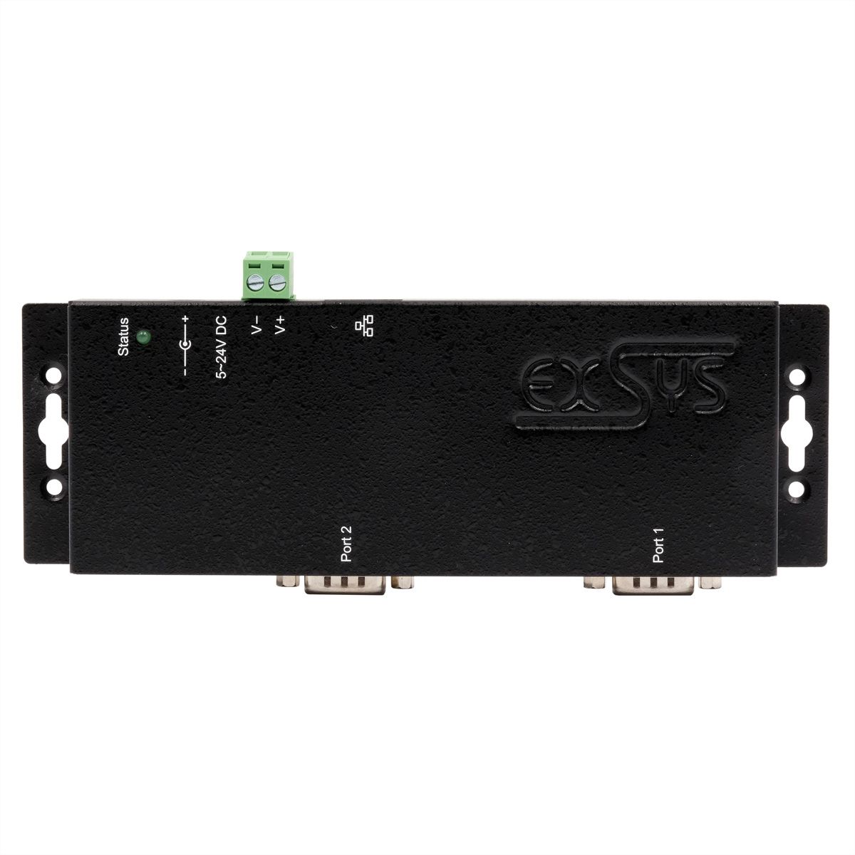 EXSYS EX-6122-2 Ethernet zu Seriell  2 x RS-232/422/485  mit 9 Pin Stecker inkl. Virtual Com Software