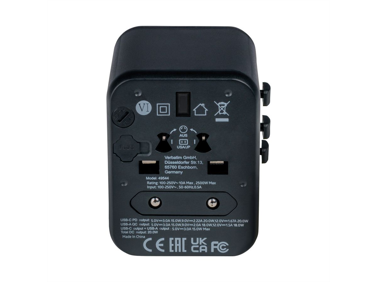 VERBATIM Universal Traveladapter UTA-02, weltweit