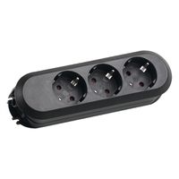 BACHMANN SMART 3xCEE7/3 black, 3x earthing contact