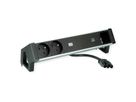 BACHMANN DESK2 ALU ZWART 2xUTE 1xCM 1xUSBC 60W 0,2m GST18