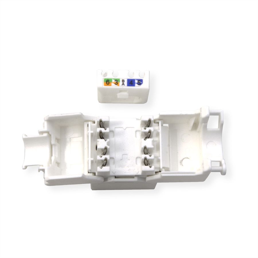 ROLINE Keystone Jack, Cat.6A (Class EA), RJ-45, UTP, tool-free, SLIM and SHORT, white