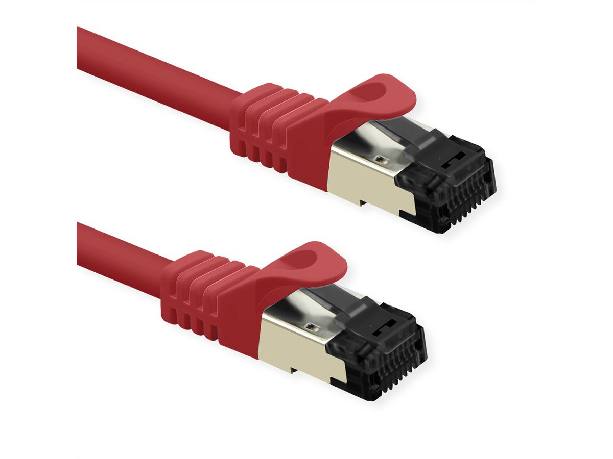 VALUE S/FTP-(PiMF-) Patchkabel Kat.8 (Class I), LSOH, Litzendraht, rot, 1 m