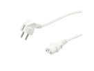 VALUE Power Cable, straight IEC Conncector, white, 0.6 m