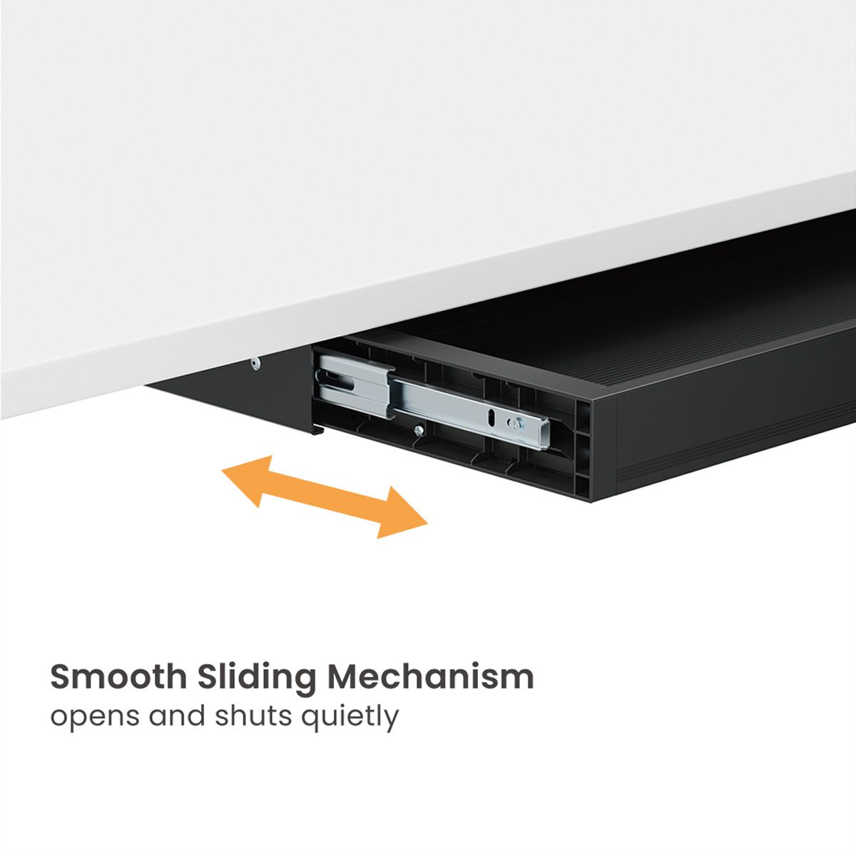 VALUE Ultra-Slim Underdesk Mount Storage Drawer, 758 mm width, black