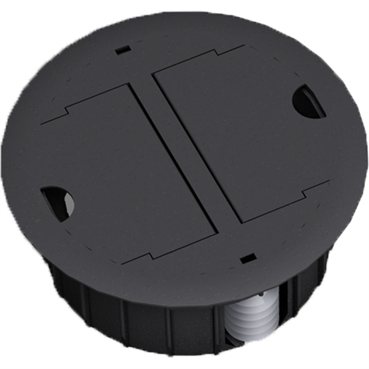 BACHMANN Exit Point black RAL9005, Cable aperture for hollow floors black
