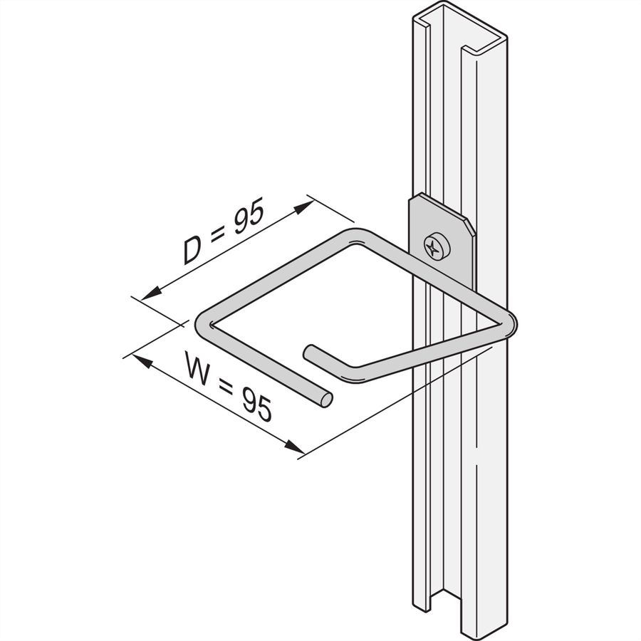 SCHROFF kabeloog voor C-rail, staal, 95 x 95 mm