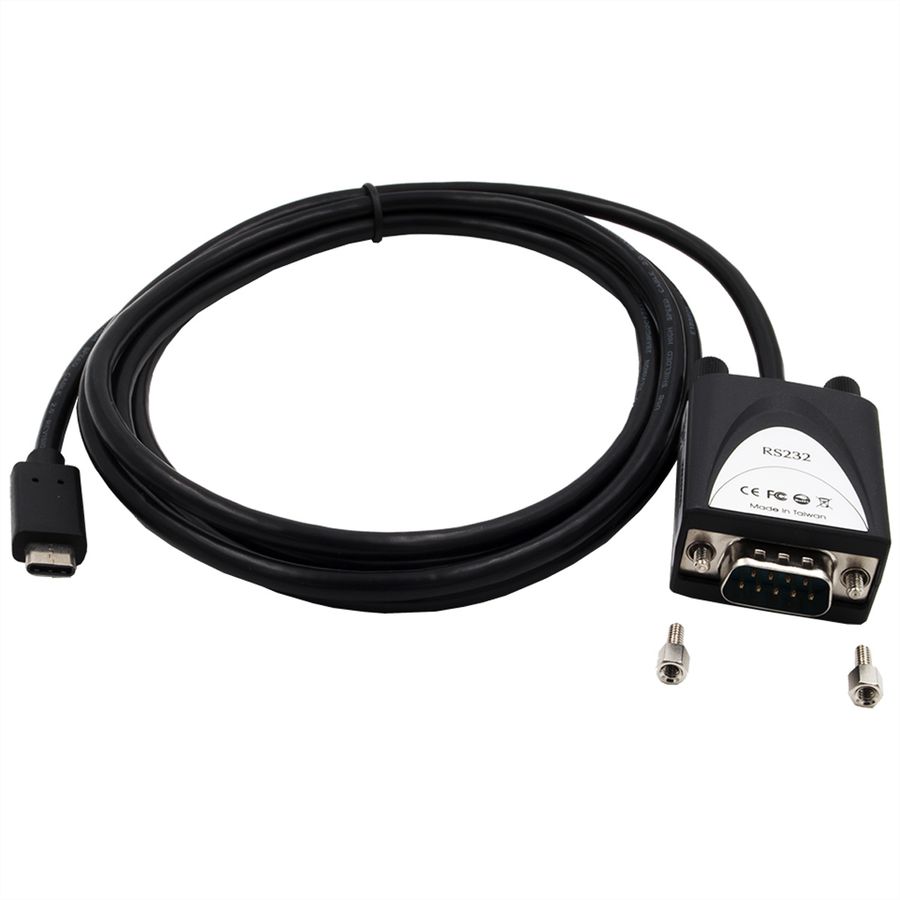 EXSYS EX-2311-2IS USB2.0 C zu 1 x RS-232 1,8m 15KV Überspannungsschutz FTDI Chip-Set, schwarz, 1,8 m