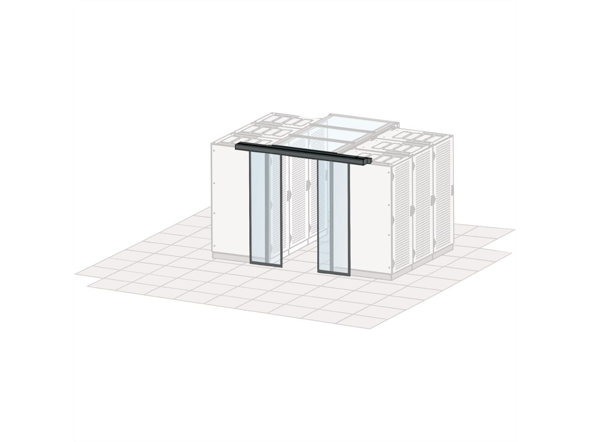 SCHROFF Aisle Containment Sliding Door, Manual, 1200W, RAL 7021