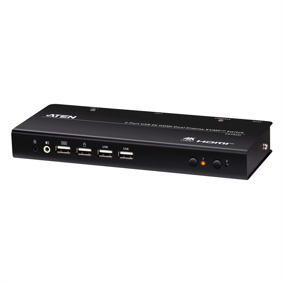 ATEN CS742H 2-poorts USB 4K HDMI KVM switch voor twee beeldschermen