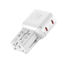 VALUE reisoplader met platte Euro/UK/US stekker, 2 USB-C-poorten, 45 W