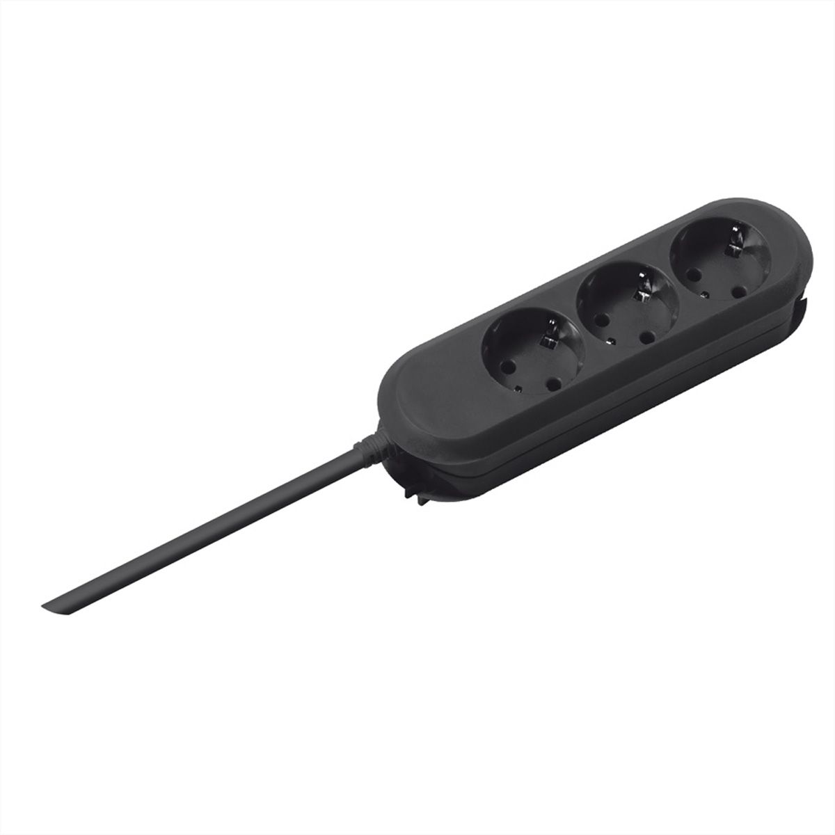 BACHMANN SMART socket strip 3x earthing contact, screwed, black, 5 m