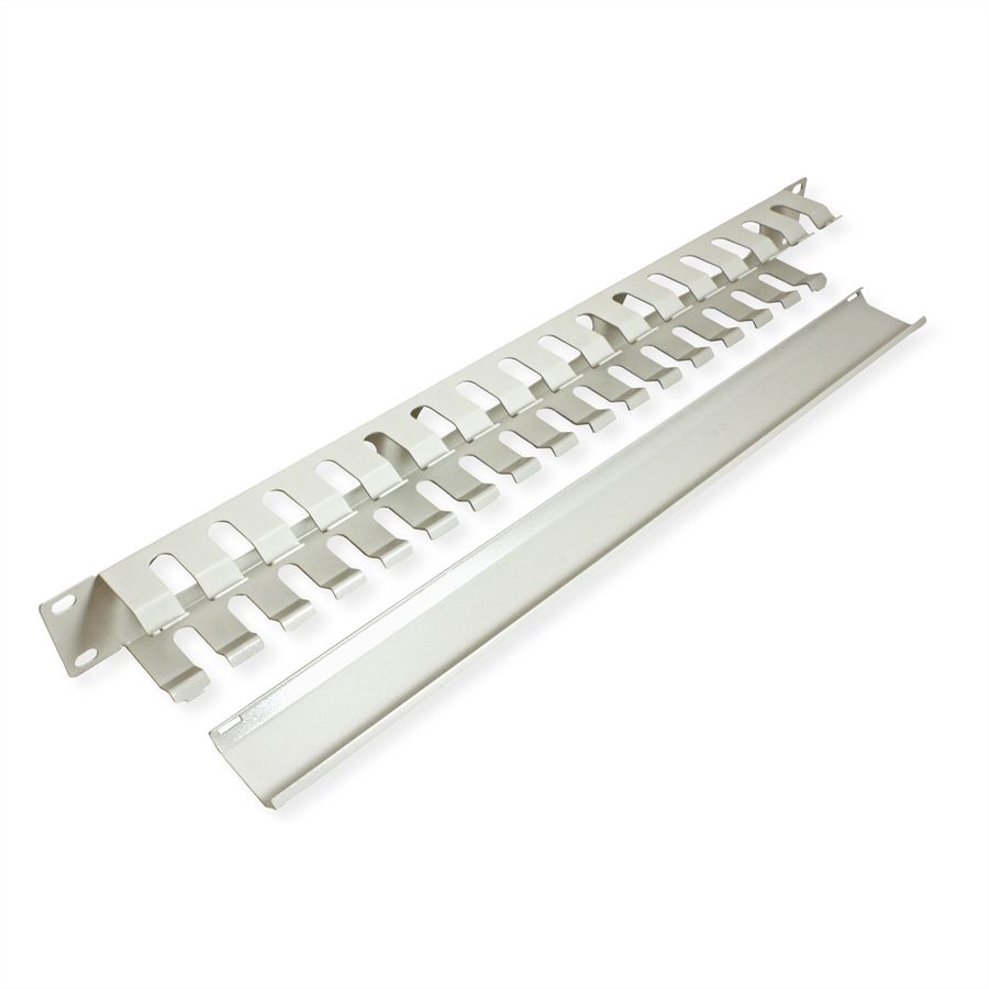 VALUE 19" Frontplaat 1 HE met rangeerkanaal 40 x 40 mm, grijs