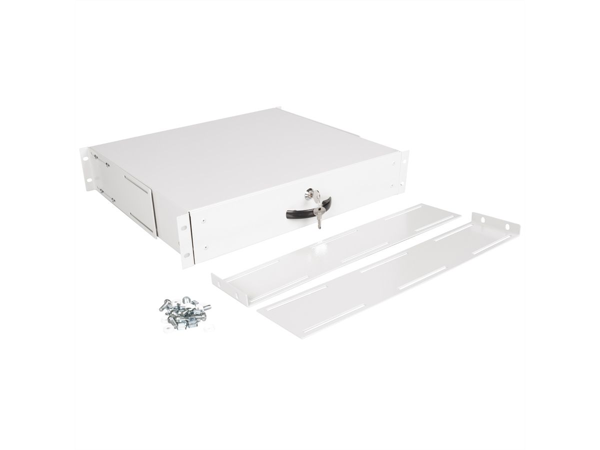 ROLINE 19-inch keyboard rack 2 U, 400 T lockable grey