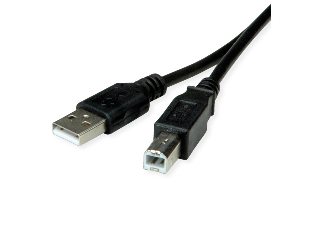 ROLINE RM USB 2.0 kabel, Type A-B, zwart, 1,8 m